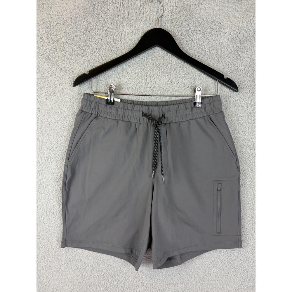 Mondetta Outdoor Project Shorts Mens Small Gray 7 In Inseam Athletic Zip Pocket